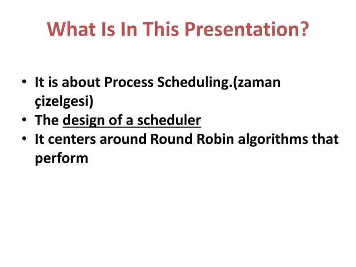 what is in this presentation