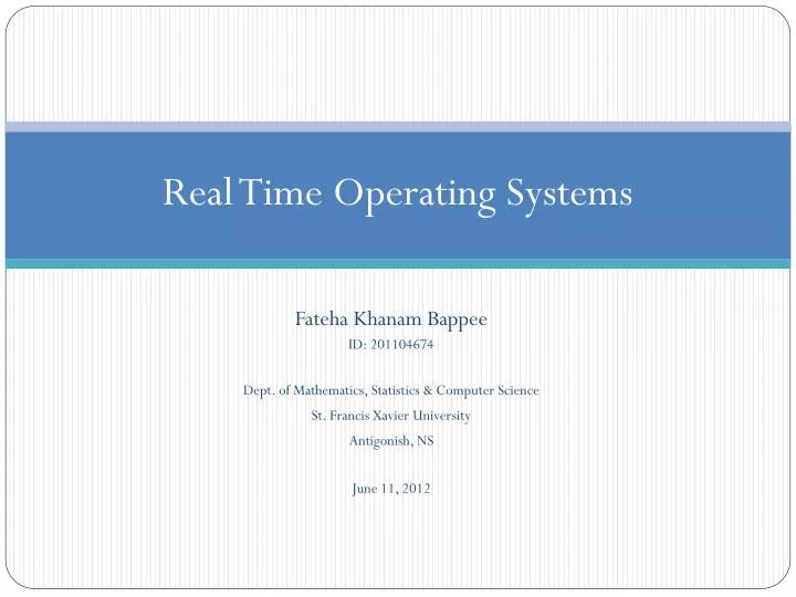 real time operating systems