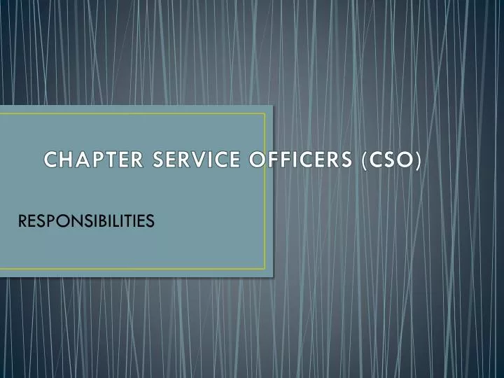 chapter service officers cso