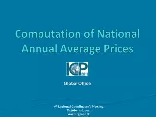 Computation of National Annual Average Prices