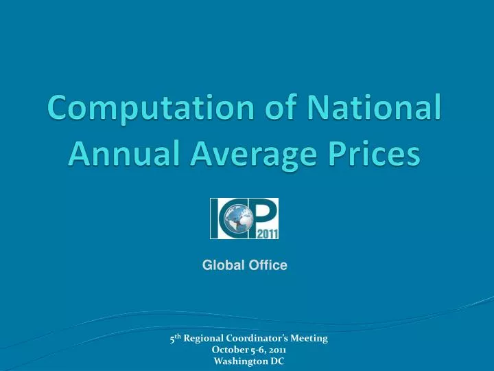 computation of national annual average prices