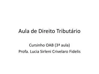 aula de direito tribut rio