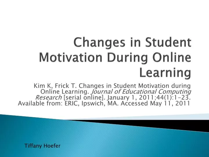 changes in student motivation during online learning