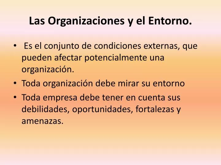 las organizaciones y el entorno