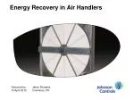 Energy Recovery in Air Handlers
