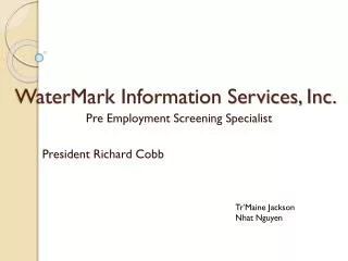 WaterMark Information Services, Inc.