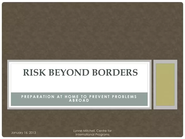 risk beyond borders