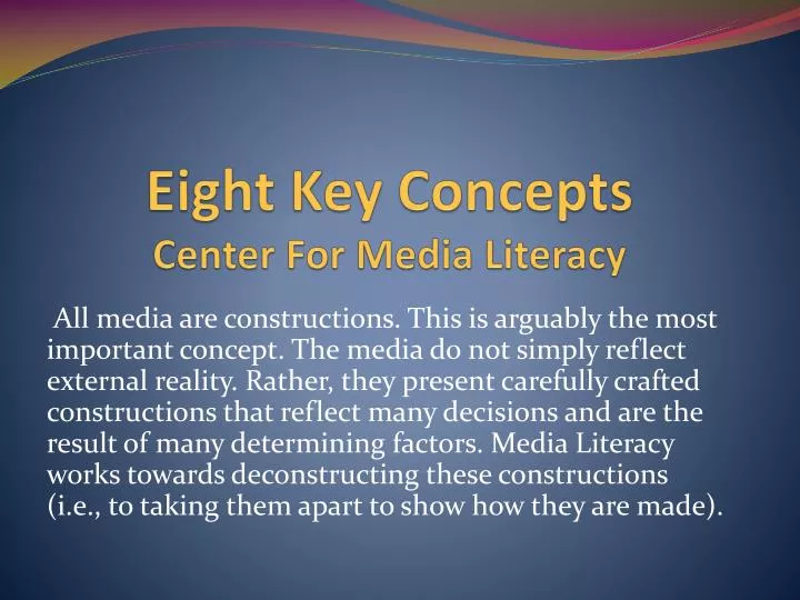 eight key concepts center for media literacy