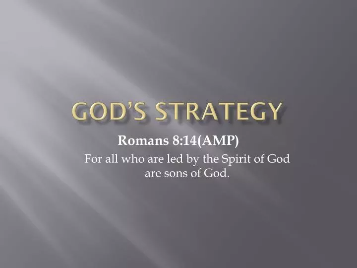 god s strategy