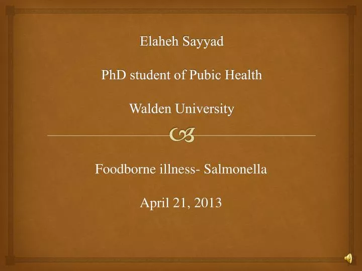 elaheh sayyad phd student of pubic health walden university