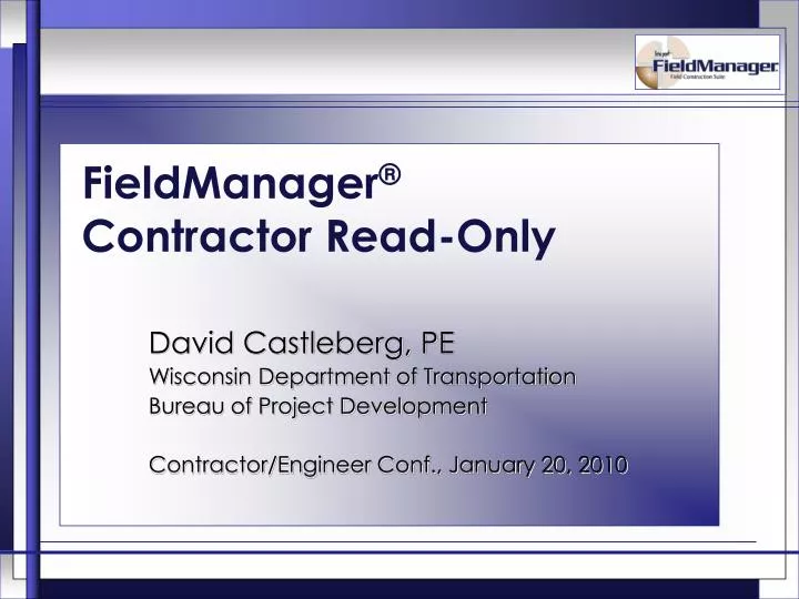 fieldmanager contractor read only