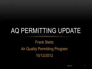 AQ Permitting Update