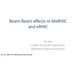 Beam-Beam effects in MeRHIC and eRHIC