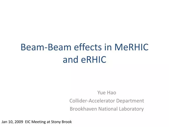 beam beam effects in merhic and erhic