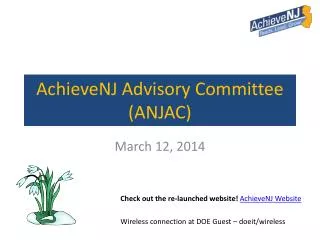 AchieveNJ Advisory Committee (ANJAC)