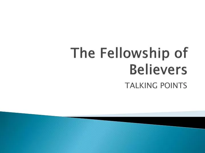 the fellowship of believers