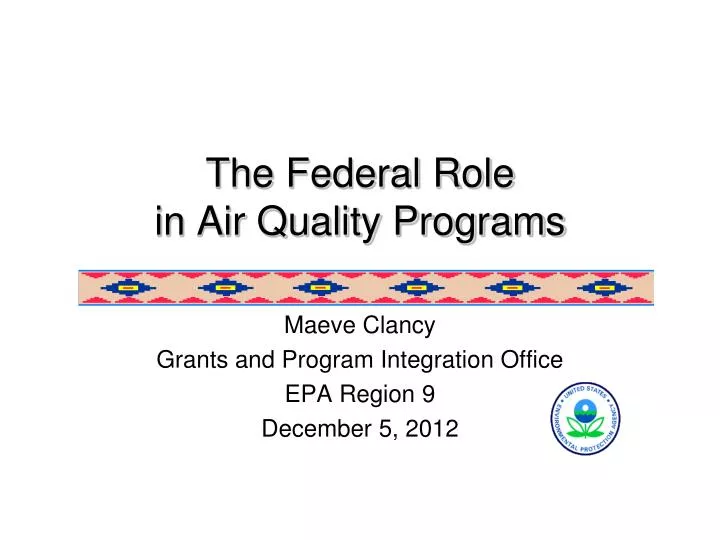 the federal role in air quality programs