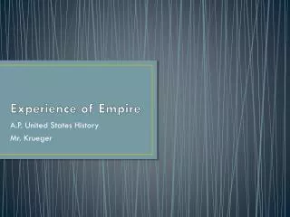 Experience of Empire