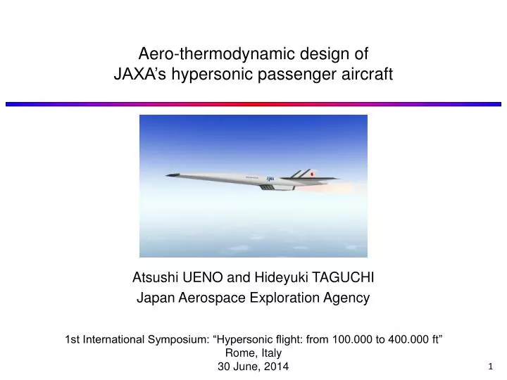 aero thermodynamic design of jaxa s hypersonic passenger aircraft