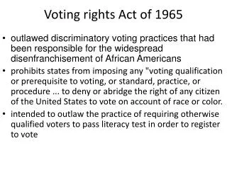 Voting rights Act of 1965
