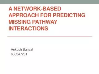 A Network-based Approach for Predicting Missing Pathway Interactions