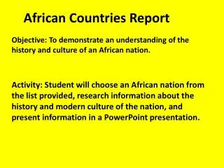African Countries Report