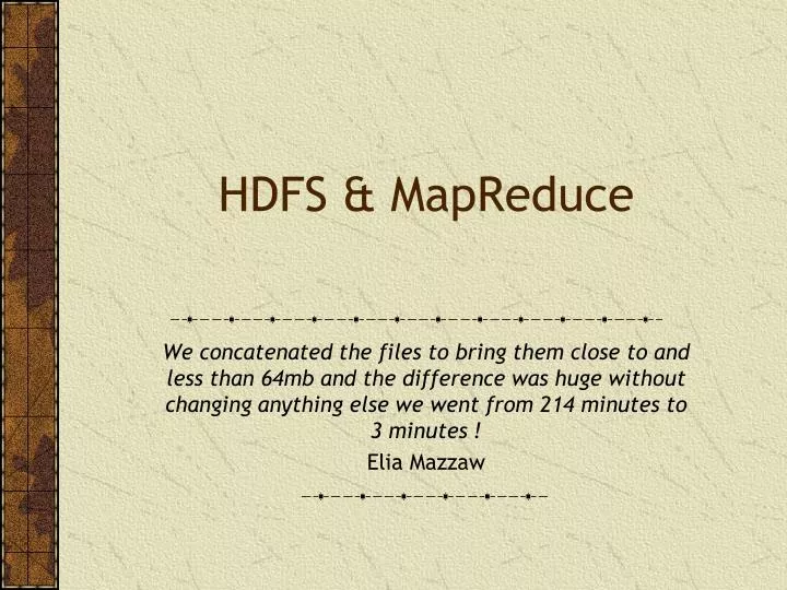 hdfs mapreduce