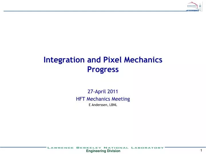 integration and pixel mechanics progress