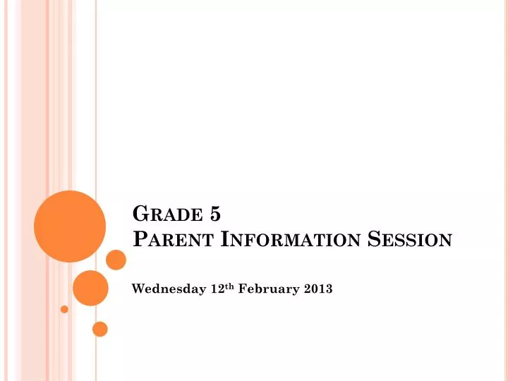 grade 5 parent information session