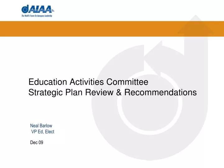 education activities committee strategic plan review recommendations