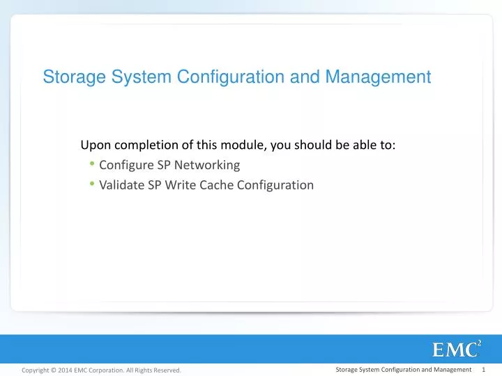 storage system configuration and management