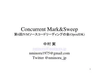 Concurrent Mark&amp;Sweep ? 6 ? JVM ?????????????? (OpenJDK)
