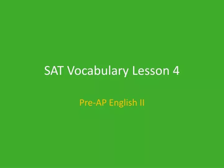 sat vocabulary lesson 4