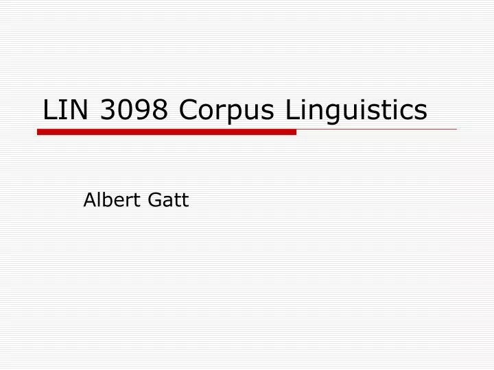 lin 3098 corpus linguistics