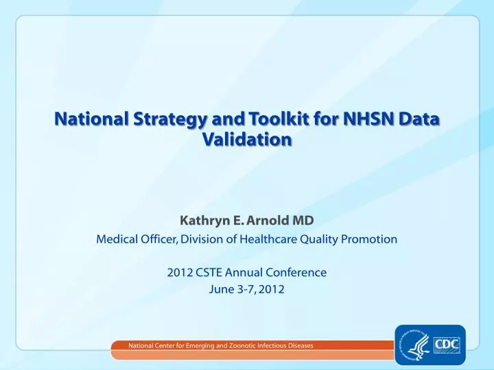 national strategy and toolkit for nhsn data validation
