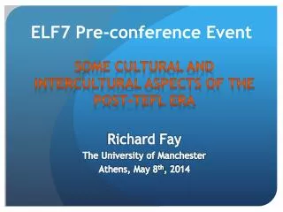 ELF7 Pre-conference Event