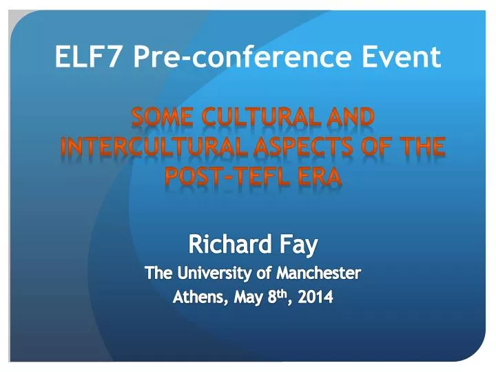 elf7 pre conference event