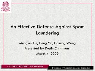 An Effective Defense Against Spam Laundering