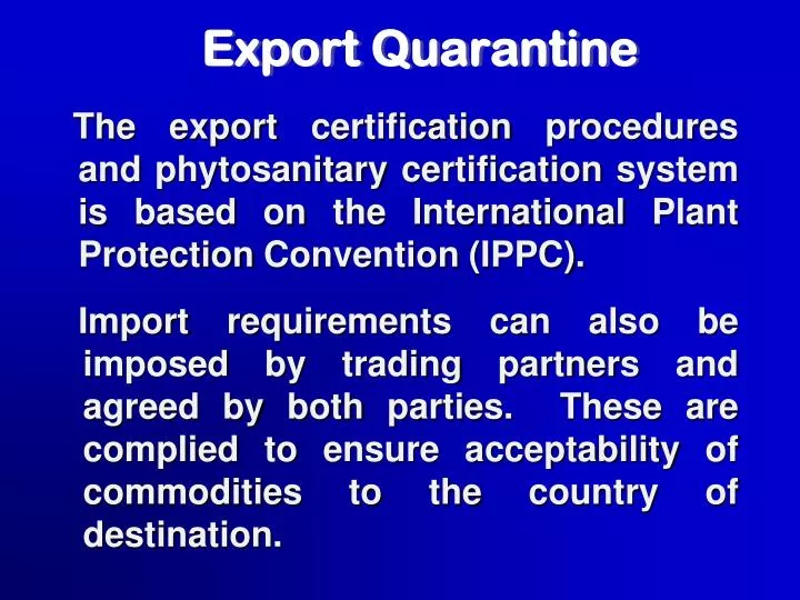 export quarantine