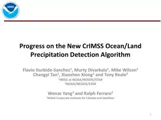 Progress on the New CrIMSS Ocean/Land Precipitation Detection Algorithm