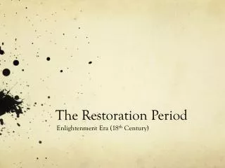 The Restoration Period