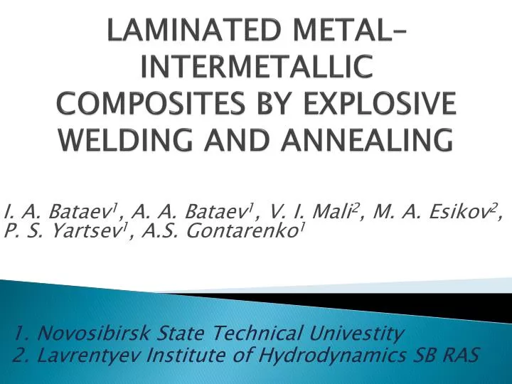 laminated metal intermetallic composites by explosive welding and annealing