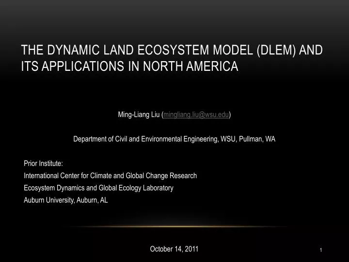 the dynamic land ecosystem model dlem and its applications in north america