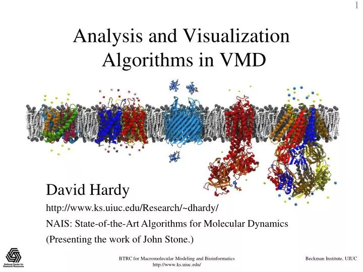 analysis and visualization algorithms in vmd