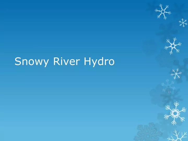 snowy river hydro