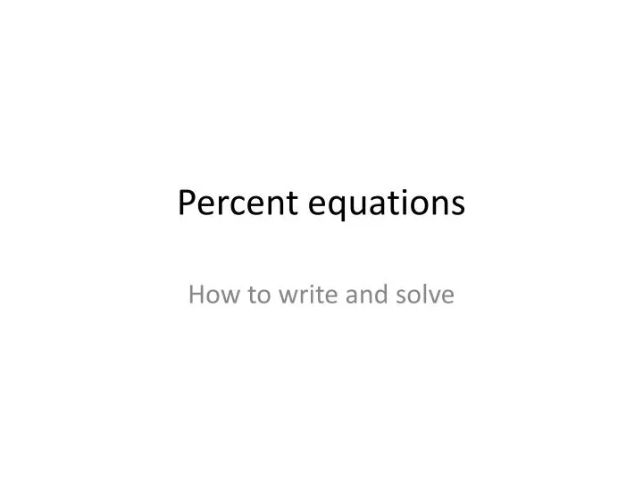 percent equations