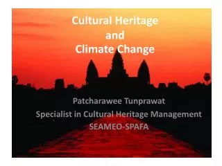 Cultural Heritage and Climate Change