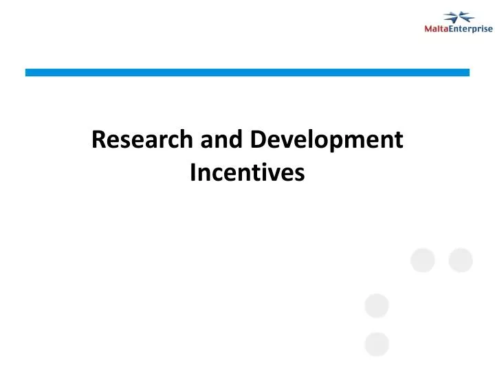 research and development incentives