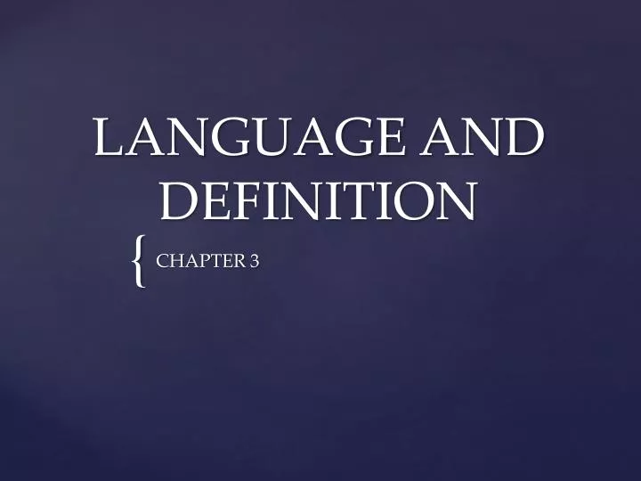 language and definition