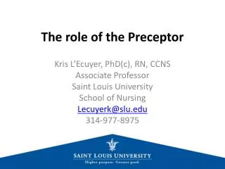 The role of the Preceptor